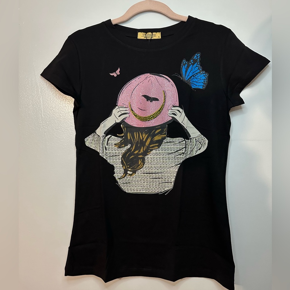 VINIZBENA woman graphic-shirt black